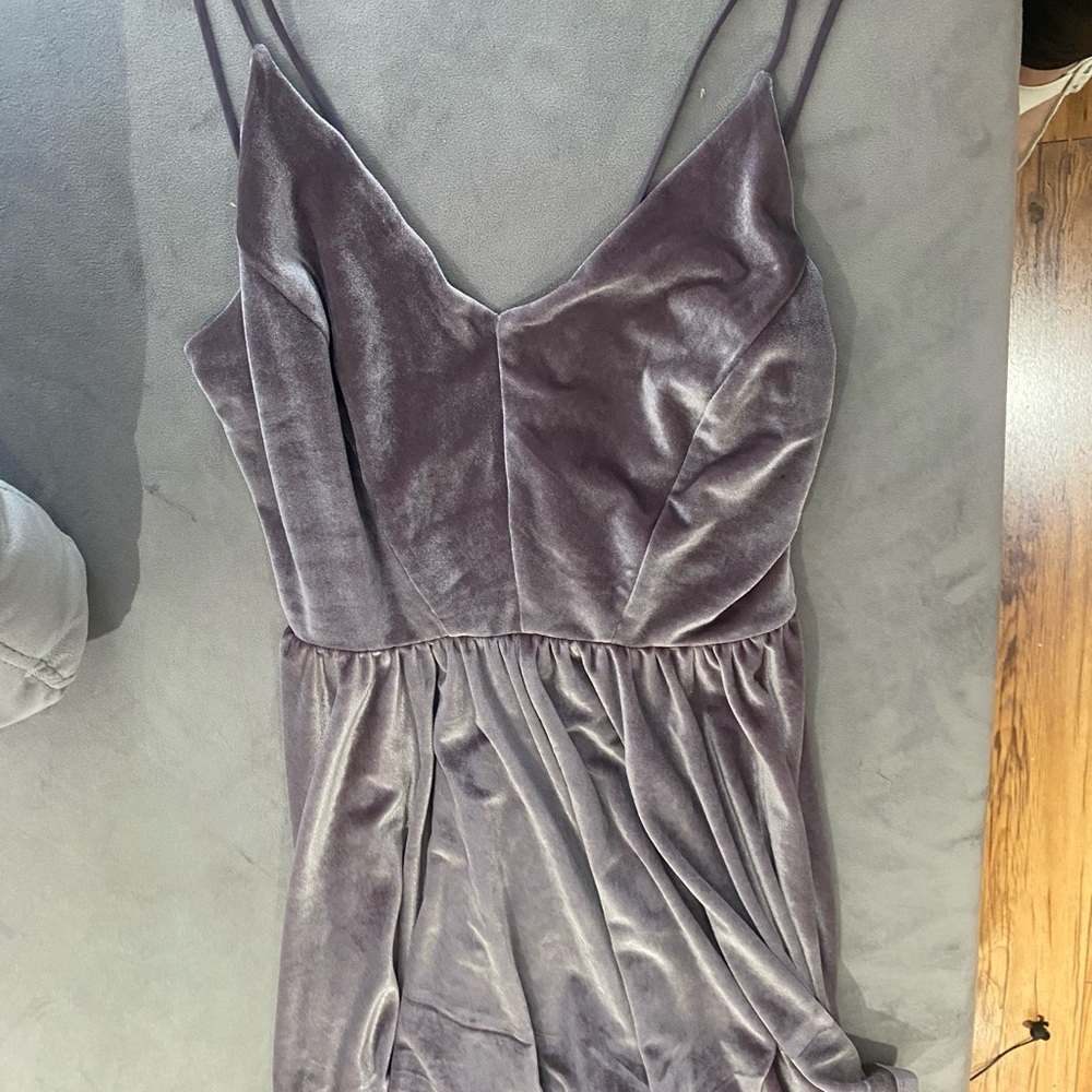 Light purple velvet romper